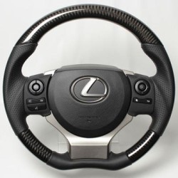 Real Steering Wheel Black Carbon (blue x silver euro stitch)